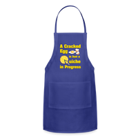 Thumbnail for A Cracked Egg is Just a Quiche in Progress | Adjustable Apron - royal blue