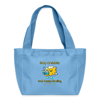 Thumbnail for Say Cheese and Keep Smiling | Recycled Insulated Lunch Bag - light blue