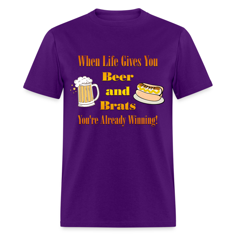 When Life Gives You Beer and Brats | Unisex Classic T-Shirt - purple