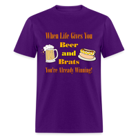 Thumbnail for When Life Gives You Beer and Brats | Unisex Classic T-Shirt - purple