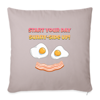 Thumbnail for Start Your Day Sunny-Side Up! | Throw Pillow Cover 18” x 18” - light taupe