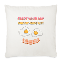 Thumbnail for Start Your Day Sunny-Side Up! | Throw Pillow Cover 18” x 18” - natural white