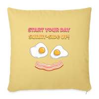 Thumbnail for Start Your Day Sunny-Side Up! | Throw Pillow Cover 18” x 18” - washed yellow