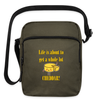 Thumbnail for Life is About to Get a Whole Lot Cheddar | Upright Crossbody Bag - olive