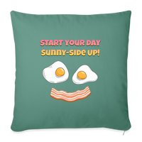 Thumbnail for Start Your Day Sunny-Side Up! | Throw Pillow Cover 18” x 18” - cypress green