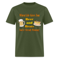 Thumbnail for When Life Gives You Beer and Brats | Unisex Classic T-Shirt - military green