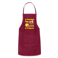 Thumbnail for A Cracked Egg is Just a Quiche in Progress | Adjustable Apron - burgundy