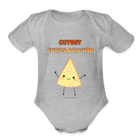 Thumbnail for Cutest Curds Around | Organic Short Sleeve Baby Bodysuit - heather grey