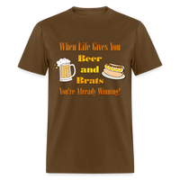 Thumbnail for When Life Gives You Beer and Brats | Unisex Classic T-Shirt - brown