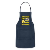 Thumbnail for A Cracked Egg is Just a Quiche in Progress | Adjustable Apron - navy