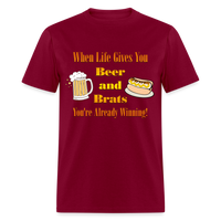 Thumbnail for When Life Gives You Beer and Brats | Unisex Classic T-Shirt - burgundy