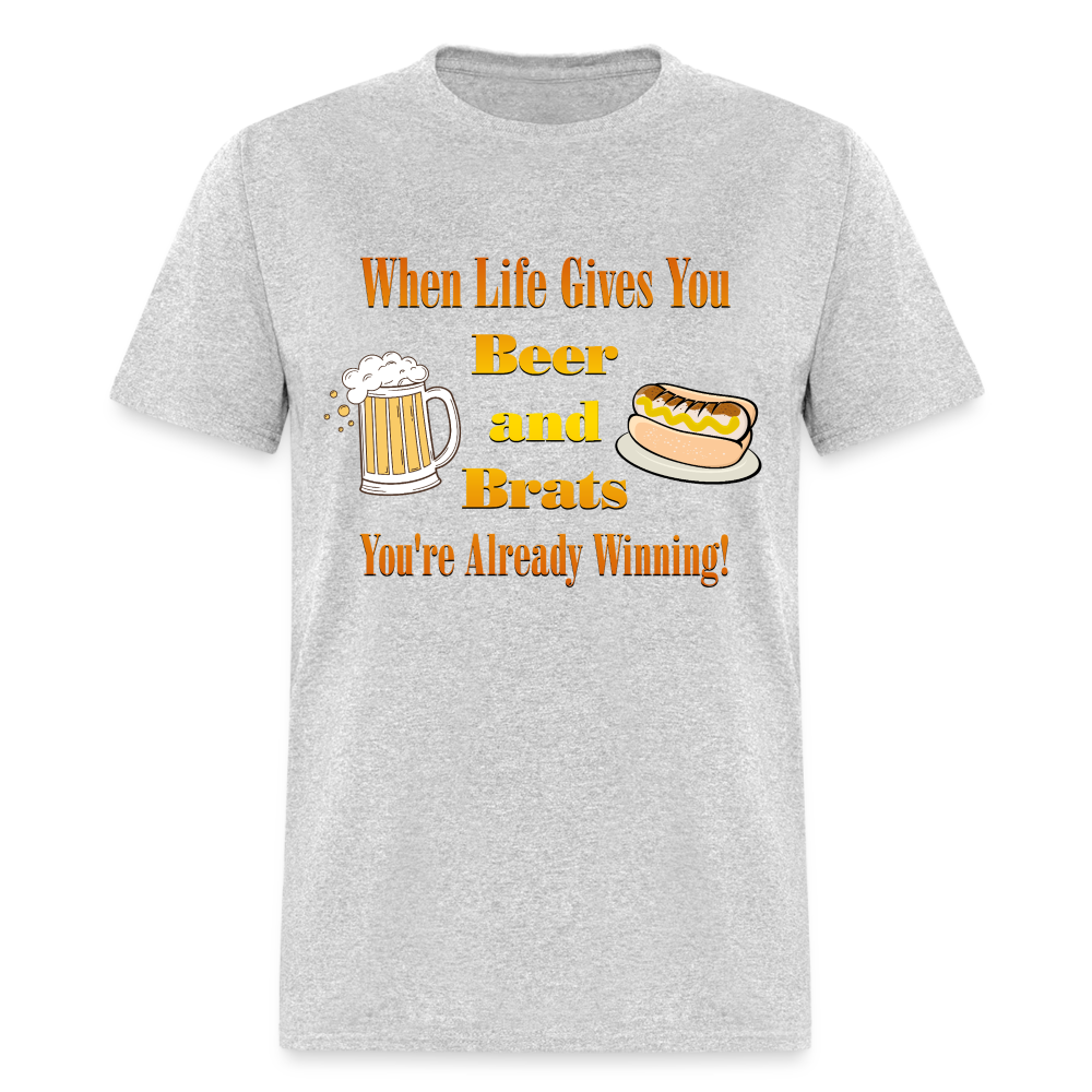 When Life Gives You Beer and Brats | Unisex Classic T-Shirt - heather gray