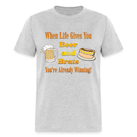 Thumbnail for When Life Gives You Beer and Brats | Unisex Classic T-Shirt - heather gray