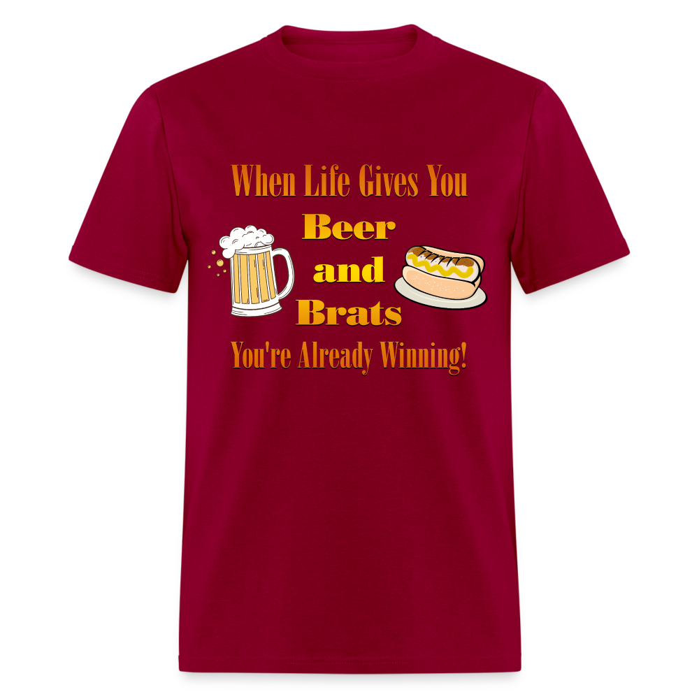 When Life Gives You Beer and Brats | Unisex Classic T-Shirt - dark red