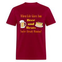 Thumbnail for When Life Gives You Beer and Brats | Unisex Classic T-Shirt - dark red